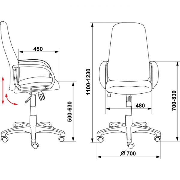 Кресло руководителя CH-808AXSN/TW-11 черный