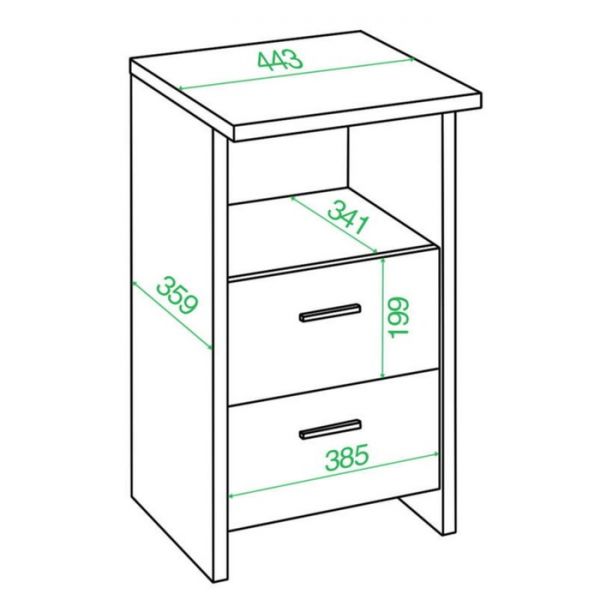 Тумба, 445 ? 450 ? 770 мм, цвет нельсон/белый