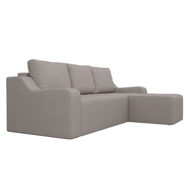 Угловой диван «Элида», правый угол, рогожка, цвет бежевый