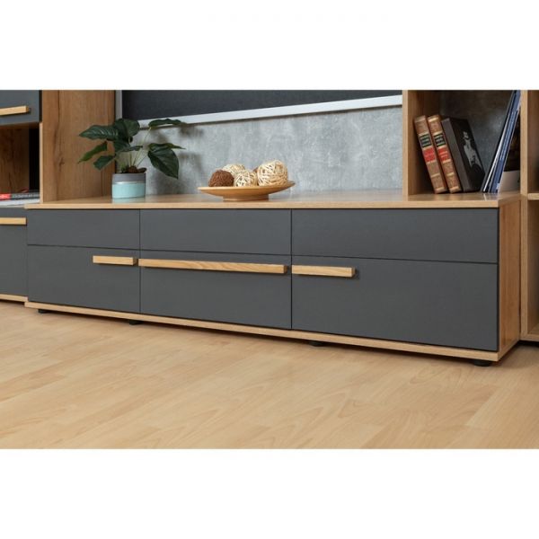 Тумба ТВ Crown 3, 1680 ? 469 ? 398 мм, цвет дуб золотистый / графит