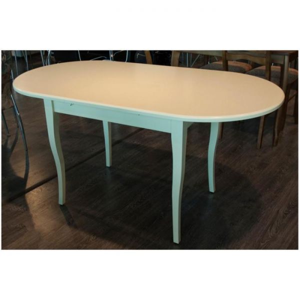 Обеденный стол «Лемур», 1200(1550) ? 800 ? 750 мм, раскладной, слоновая кость