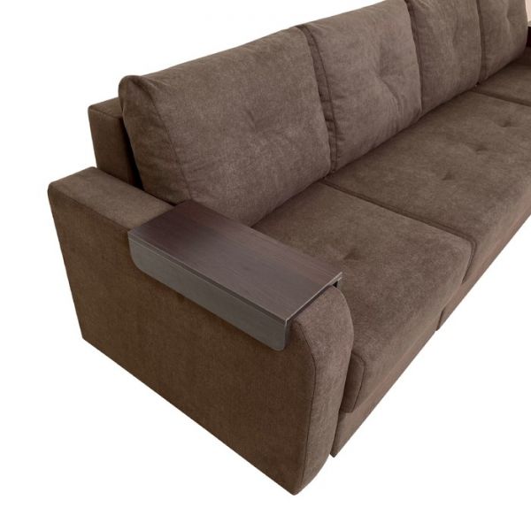 Диван-трансформер «Леон 1», механизм еврокнижка, ППУ, цвет коричневый