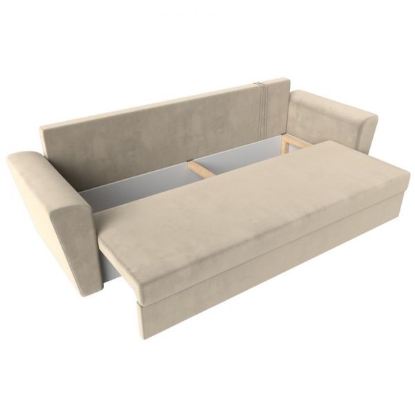 Диван прямой «Амстердам лайт», еврокнижка, микровельвет, цвет бежевый