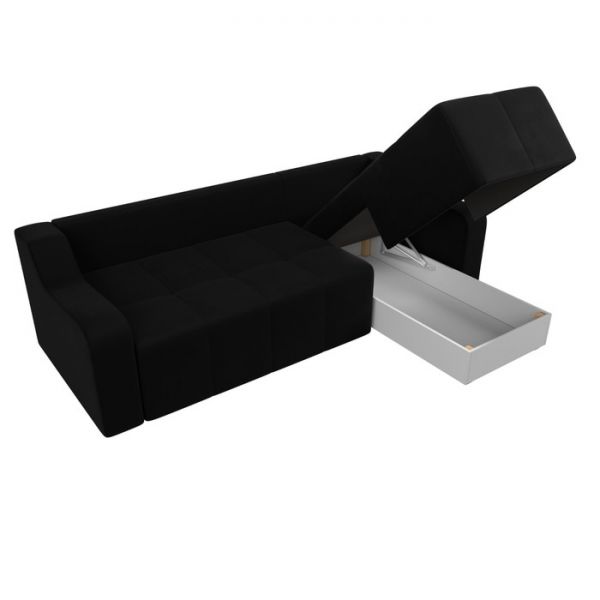 Угловой диван «Элида», правый угол, микровельвет, цвет бежевый