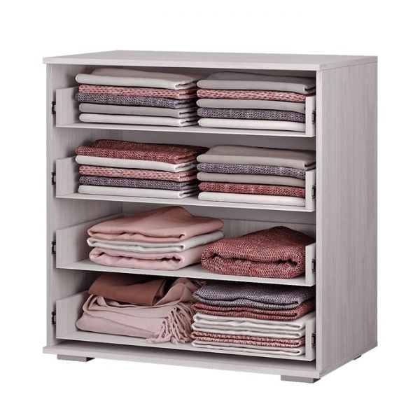 Комод Кимберли 802х460х824 ясень белый/белый глянец