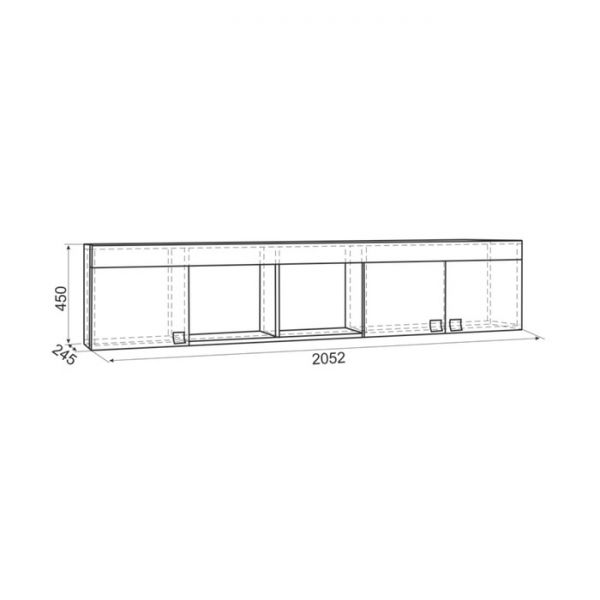 Полка Энерджи, 2052х245х450, Дуб сонома/Белый