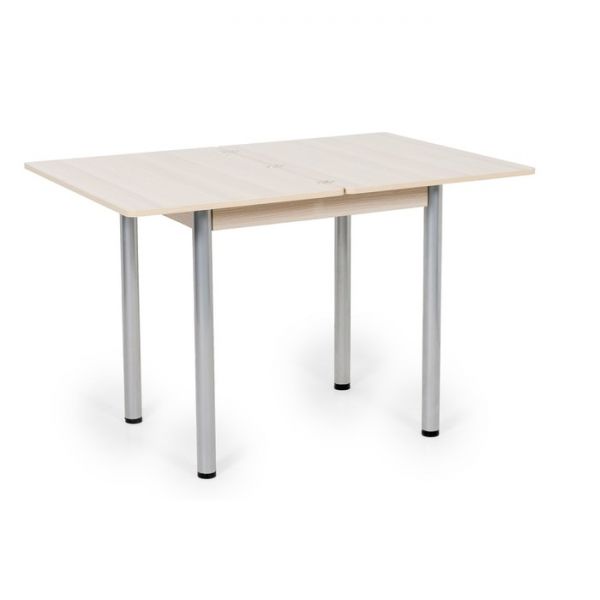 Стол Ирис поворотно-раскладной (ножки окрас Серебро), 1200x600x750, Ясень