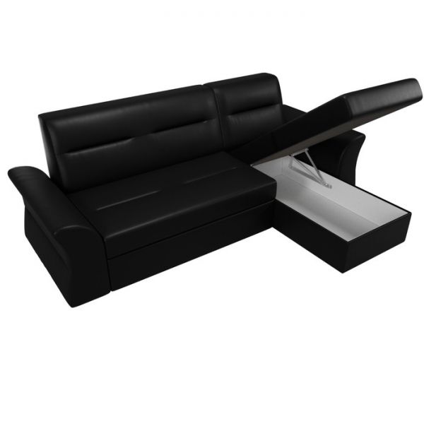 Угловой диван «Клайд», механизм дельфин, экокожа, цвет бежевый