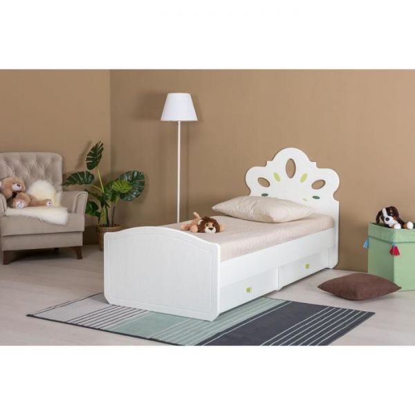 Кровать Алиса с ящиками 11.24, 1938х868х1003, с/м 1900*800, Белый/Ясень ваниль