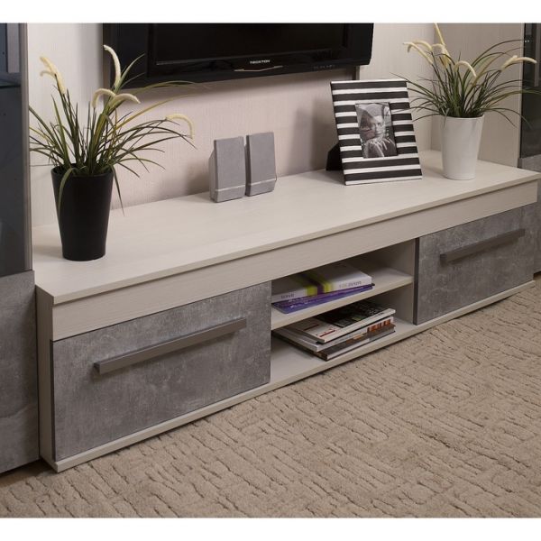 Тумба ТВ «Леон 3», 1680 ? 469 ? 398 мм, цвет ясень анкор светлый / ателье светлый