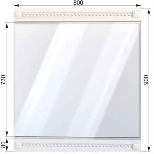 Зеркало «Азалия 4.2», 800 ? 40 ? 900 мм, цвет бодега белая