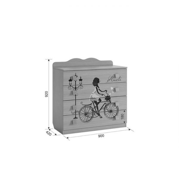 Детский гарнитур Амели №1 (Комплект 7 предметов) дуб млечный