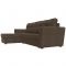 Угловой диван «Амстердам лайт», еврокнижка, правый угол, рогожка, цвет коричневый