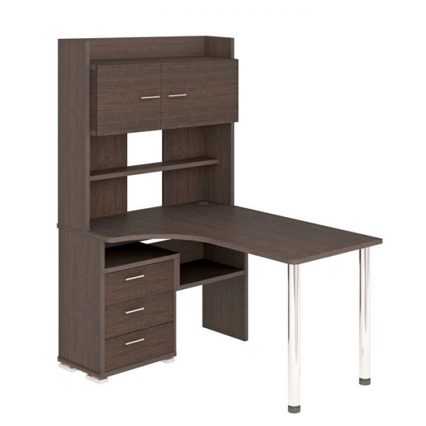 Стол компьютерный «СР 133» с надстройкой, 1010 ? 1300 ? 1750 мм, левый, цвет венге