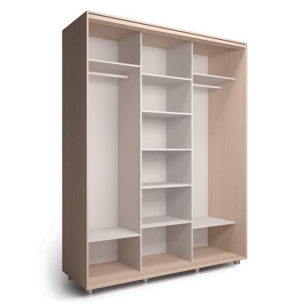 Шкаф-купе Стильный зеркало Венге светлый/Белый 1800х600х2300