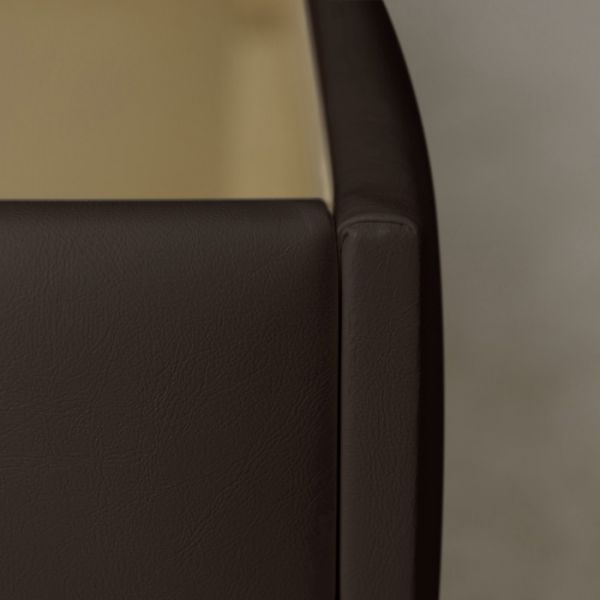 Кровать «Пальмира» без ПМ, 1600х2000, встроенное основание, экокожа, цвет коричневый