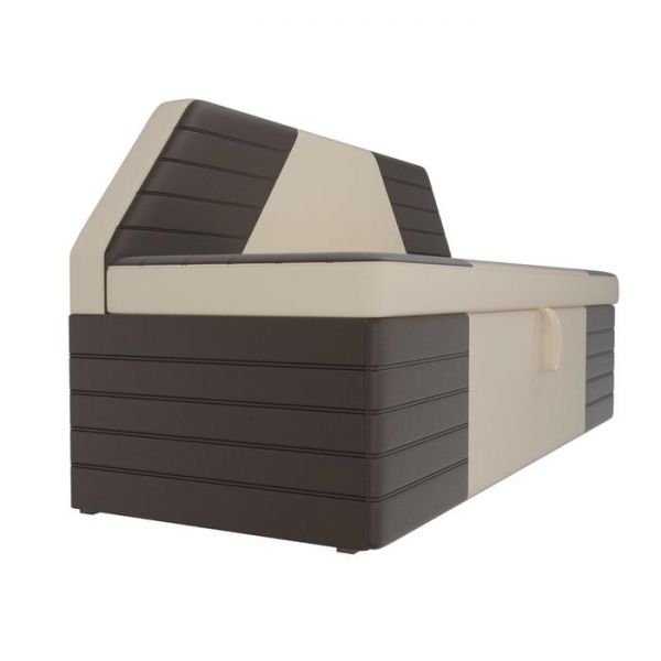 Кухонный прямой диван «Дуглас», механизм дельфин, экокожа, цвет бежевый / коричневый