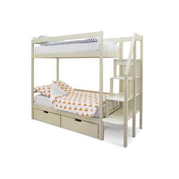 Детская двухъярусная кровать Бельмарко Svogen бежевый