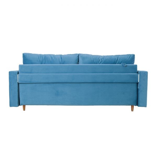 Прямой диван «Киото», механизм еврокнижка, велюр, цвет серый