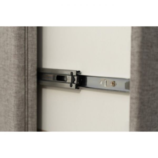 Тумба узкая «Алеро», 3 ящика, прозрачное стекло, рогожка bravo 25, цвет серый