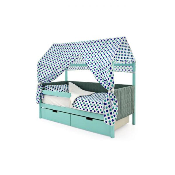 Детская кровать-домик мягкий Бельмарко  Svogen мятный