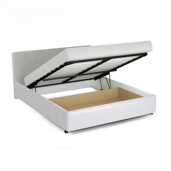 Кровать «Птичье гнездо» с ПМ, 1800 ? 2000, ортопед. основание, экокожа, взбитые сливки