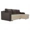 Угловой диван «Монако», механизм еврокнижка, экокожа, цвет бежевый / коричневый