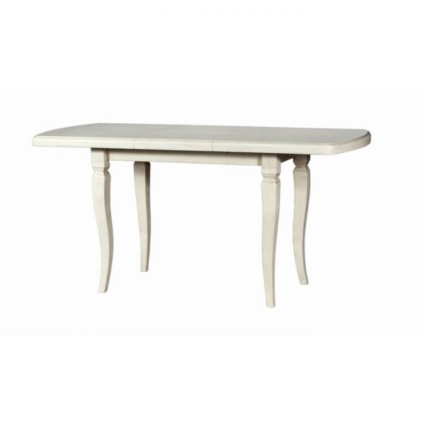 Стол кухонный раздвижной 1000/1300х800х750 бук/слоновая кость патина золото