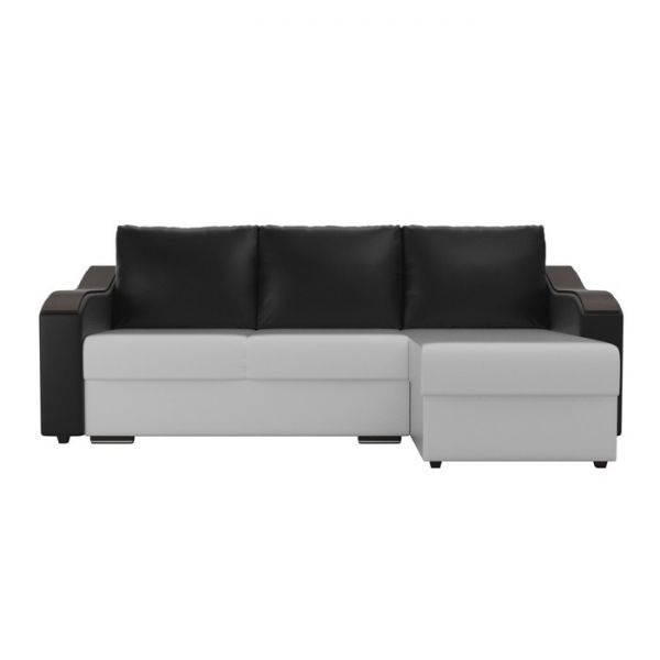 Угловой диван «Монако», механизм еврокнижка, экокожа, цвет бежевый / коричневый