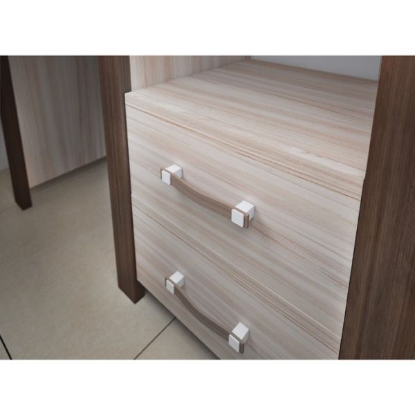 Стол угловой СТД-У, 1300 ? 1230 ? 755 мм, цвет нельсон / белый