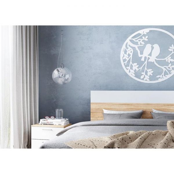 Кровать ЛАЙТ 1600х2000 Белый/корпус Дуб Сонома