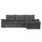 Угловой диван «Верона», механизм дельфин, рогожка, правый угол, цвет серый