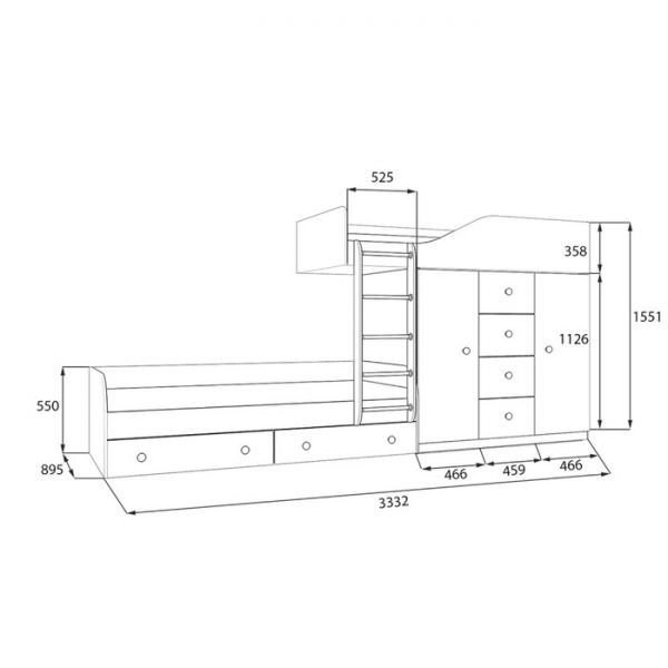 Детский комплекс «Астра 6», цвет дуб шамони/голубой