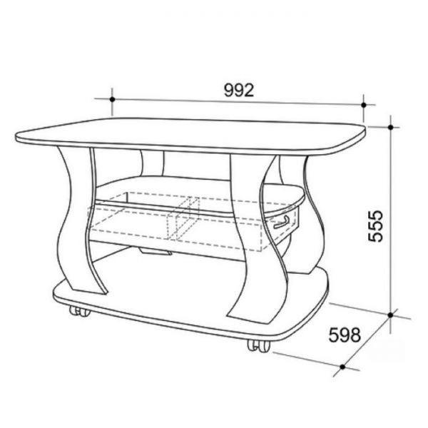 Журнальный стол Барон 3 Венге