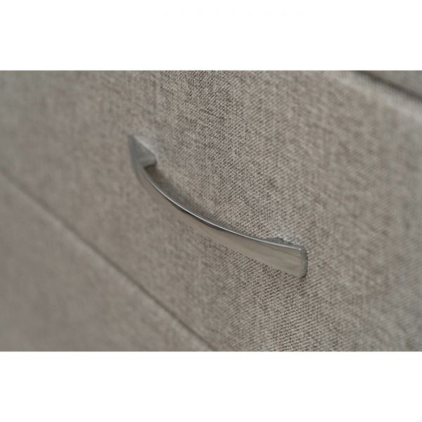 Тумба узкая «Алеро», 3 ящика, прозрачное стекло, рогожка bravo 25, цвет серый