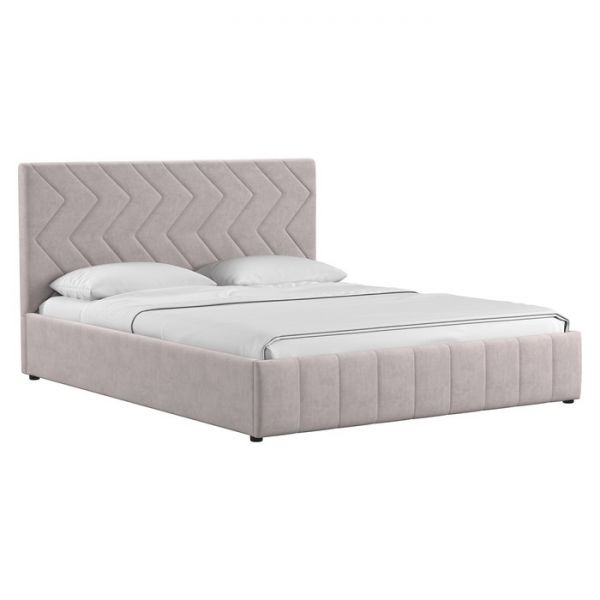 Кровать Милана, 1600х2000, ортопедическое осн+ПМ, Вивальди 4/Серо-сливочный