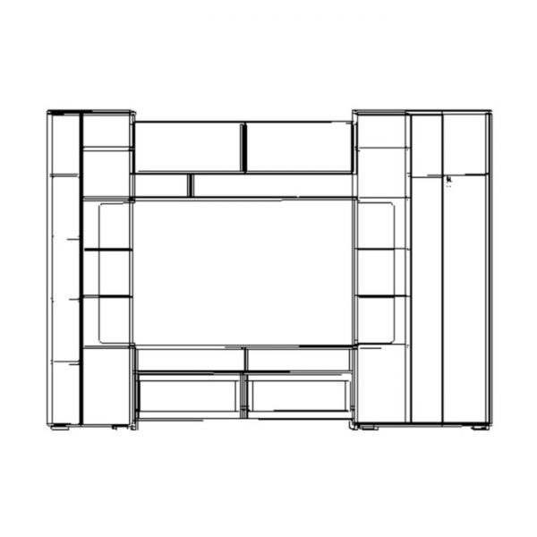 Гостиная Атлант 2660х455х1910 анкор светлый/анкор темный