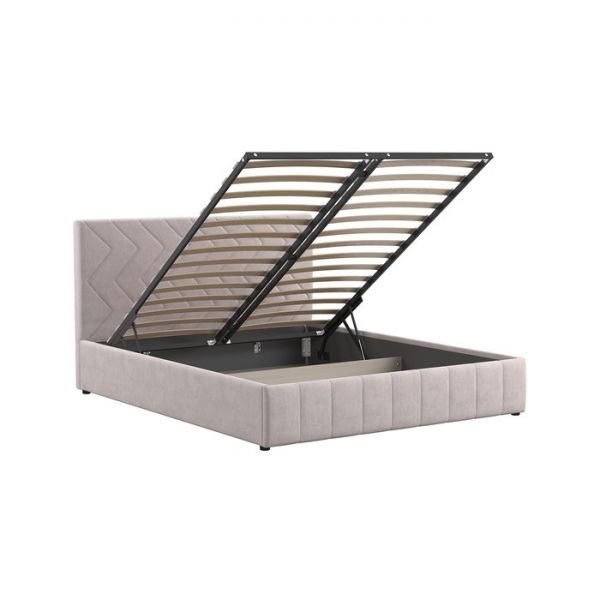 Кровать Милана, 1600х2000, ортопедическое осн+ПМ, Вивальди 4/Серо-сливочный