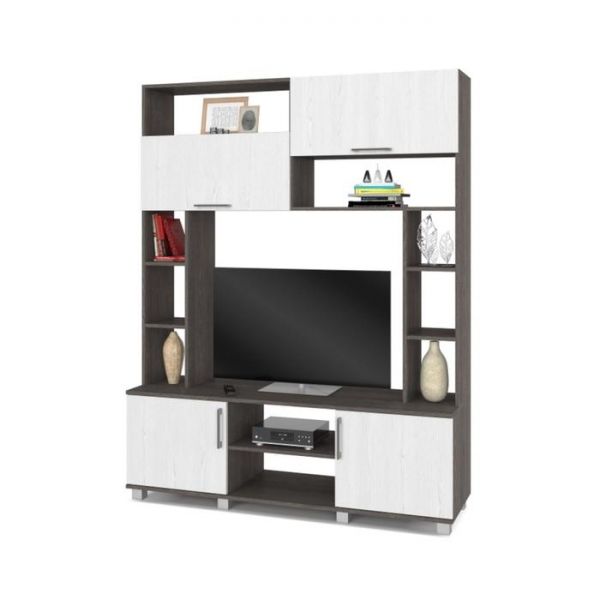 Мини стенка Ева, 420x1500x1900, Ясень шимо темный/светлый