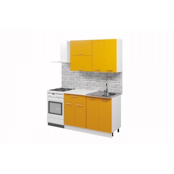 Кухонный гарнитур «Лилия», 1.2 м, ЛДСП, без мойки, цвет белый / лайм