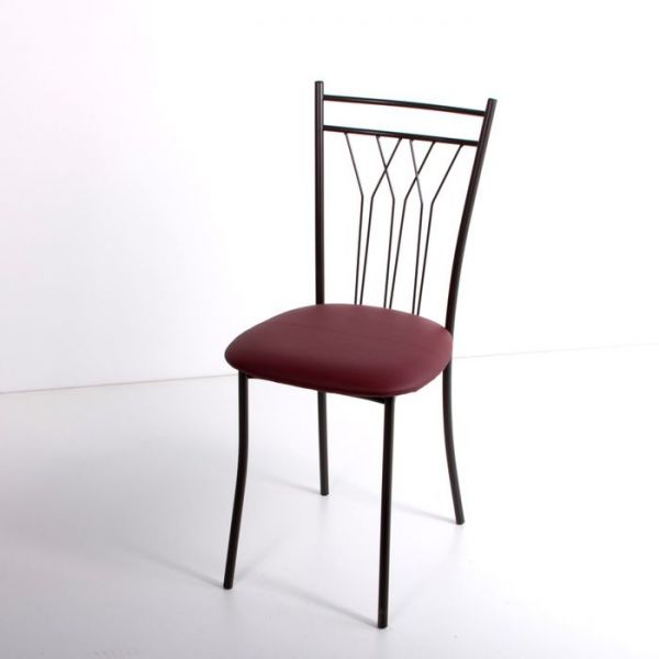 Стул на металлокаркасе Премьер СТ коричневый/бордовый