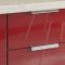Кухонный гарнитур Бостон 2200х600 белый/белый/красный глянец