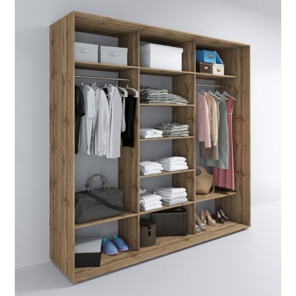 Шкаф-купе «Акцент-Лайт ЗЗ», 1500 ? 600 ? 2310 мм, ЛДСП, зеркало, цвет дуб крафт