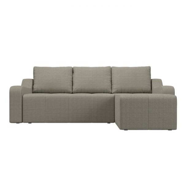 Угловой диван «Элида», правый угол, рогожка, цвет бежевый