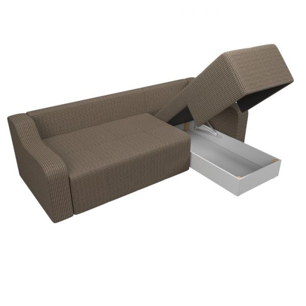 Угловой диван «Элида», правый угол, рогожка, цвет бежевый