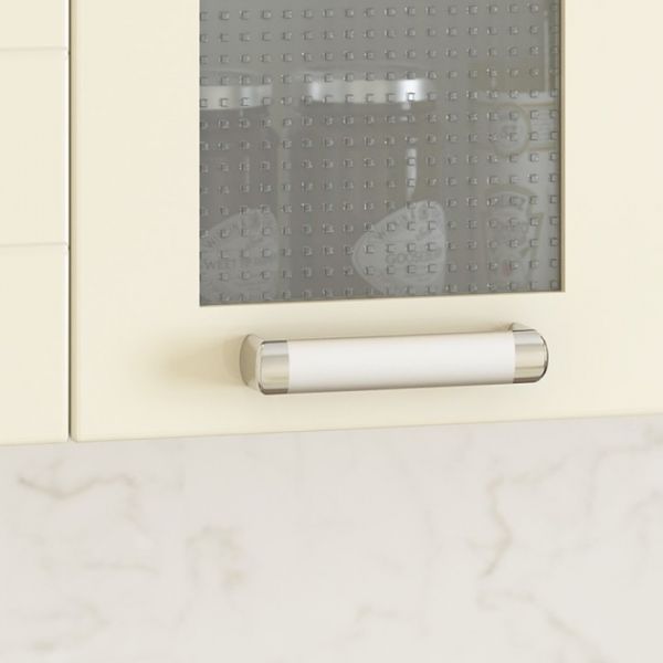 Кухонный гарнитур Виктория 2000х600 белый/крем глянец/шоколад глянец