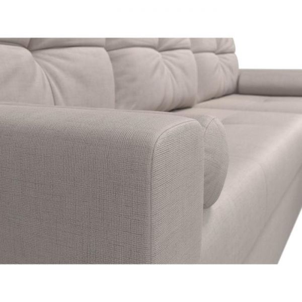 Угловой диван «Верона», механизм дельфин, рогожка, правый угол, цвет бежевый