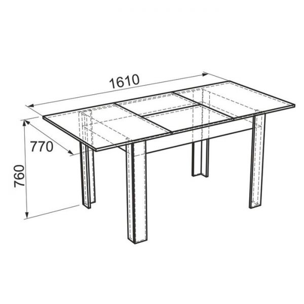 Стол обеденный Гермес 1  Ясень шимо темный / Ясень шимо светлый