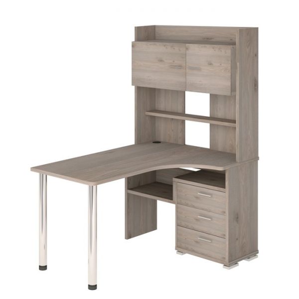 Стол компьютерный «СР 133» с надстройкой, 1010 ? 1300 ? 1750 мм, левый, цвет нельсон