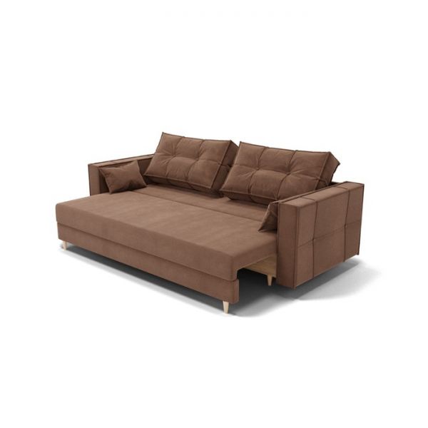 Прямой диван «Консул», механизм еврокнижка, ППУ, велюр, цвет глория 112